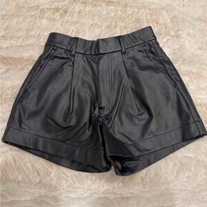 Abercrombie & Fitch Black High Waist Leather Shorts